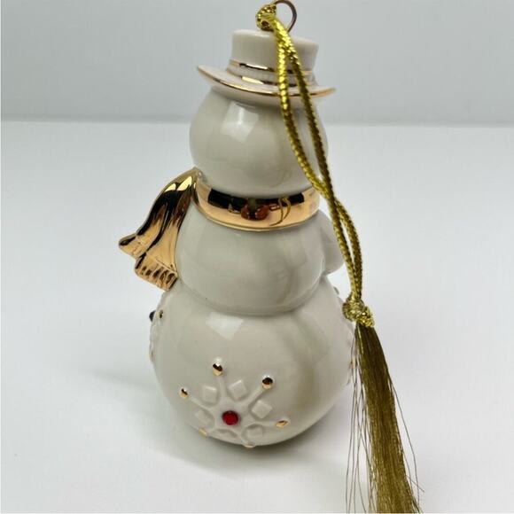 Bundle of 2 Lenox Christmas Porcelain Ornaments Angel & Snowman - Picture 10 of 13